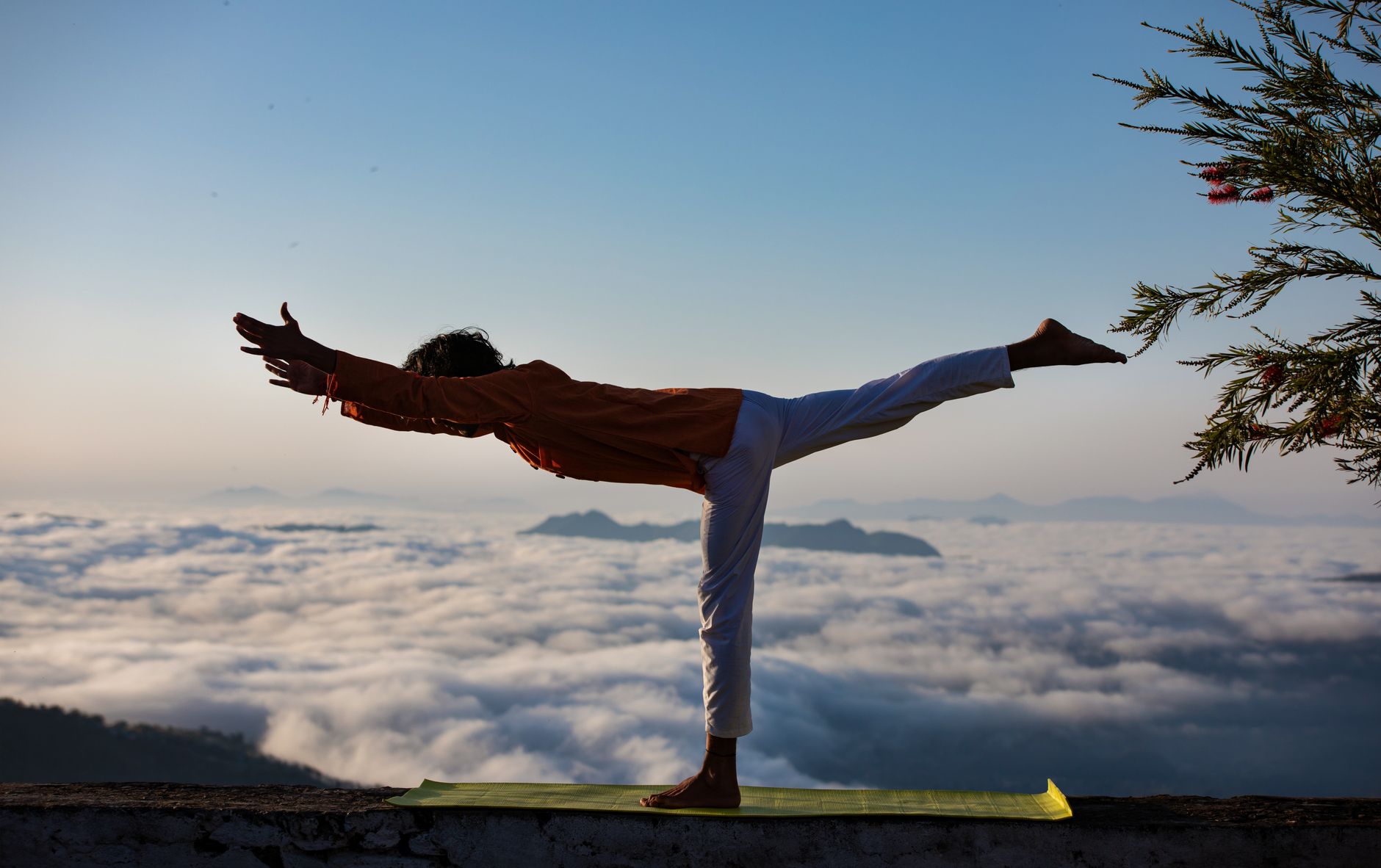 a man doing yoga
